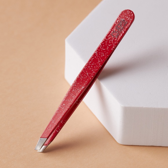 Rubis Pinzette schräg Inox Sparkle rot