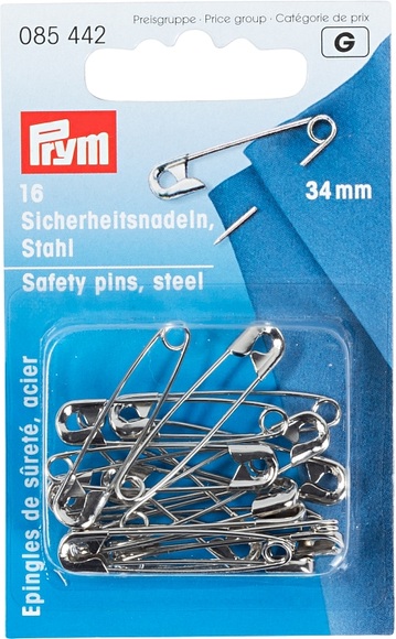 Prym -  Sicherheitsnadel Nr. 1, 34 mm, 16 Stück