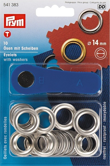 PRYM Oesen mit Scheiben silber
