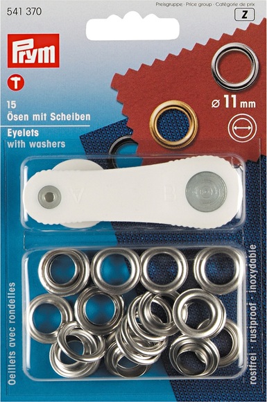 PRYM Oesen mit Scheiben silber