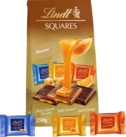 LINDT Squares Pralinés 461171 Assortiert 250g