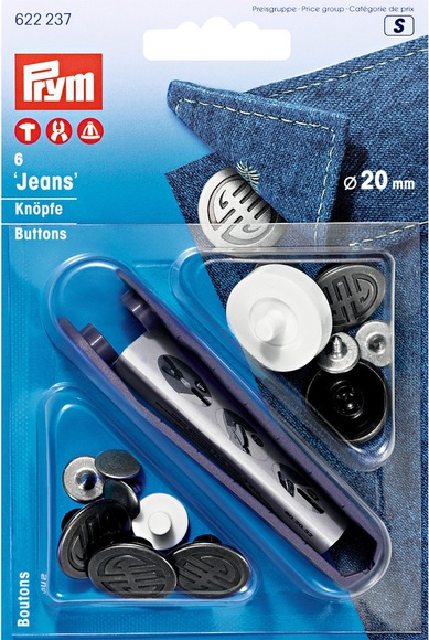 Prym Jeansknopf Artdeco, alteisen 20 mm, Karte 6 Stk.