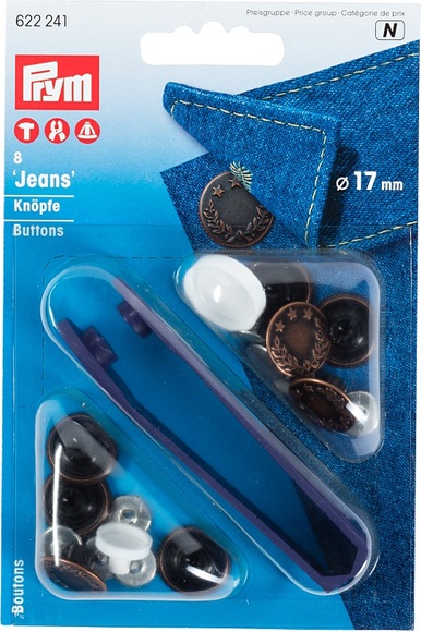 Prym Jeansknopf Lorbeer, altkupfer 17 mm, Karte 8 Stk.
