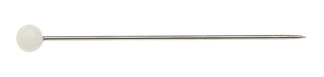 Prym Glaskopfstecknadeln, weiss 0.80 x 48 mm, Karton 300 g, Stahl