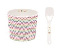 24x Ice Cream Porzellan Eisbecher in GB, ´´Welle´´, Ø 8.5 cm