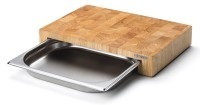 Continenta - Schneidebrett mit Schubfach 48 x 32.5 cm - Braun