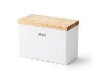 Continenta - Aufbewahrungs-Topf 20 x 10 x 14.5 cm - Hellbraun und Weiss