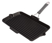 1x Grillpfanne schwarz rechteckig, 34x21cm