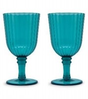 2er Set Gläser aus Acryl 460ml, türkis