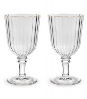 2er Set Gläser aus Acryl 460ml, gold