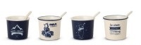 4er Set ass. Ice Cream Eisbecher, blau/weiss, Ø 8.5cm