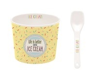 6x Ice Cream Porzellan Eisbecher in GB, gelb, Ø 8.5 cm