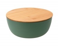 Salatschüssel mit Bambusdeckel, grün, D23.5cm