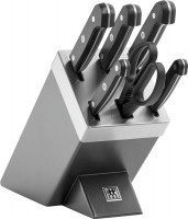7tlg Gourmet Selbstschärfender Messerblock grau