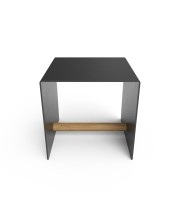 Tisch Bull Schwarz/Stahl Schwarz/Eiche Natur 40x40x40cm