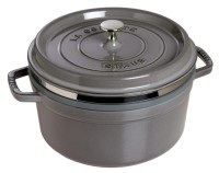 1x Topf rund m. Dampfeinsatz grau 5.2 lt., 26cm