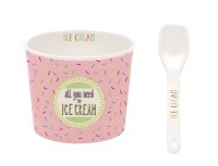 6x Ice Cream Porzellan Eisbecher in GB, rosa, Ø 8.5 cm