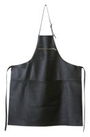 DUTCHDELUXES - Schürze BBQ - Leder - schwarz - 64.5/78.5 cm