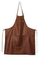 Küchenschürze Leder / Reißverschlusstasche - Dutchdeluxes braun en leder