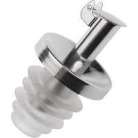 Ausgießer Inox Essig-Spezial, Silikonkorken, kurz, Metallk