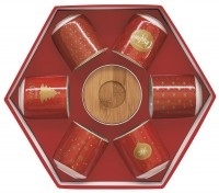 6x Coffee Mania 6er Espr.-becher m. Unters. GB,´´Red´´,110ml