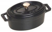 1x Topf oval mini schwarz 0.25 lt., 11cm