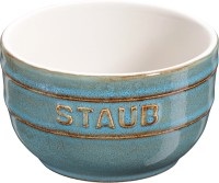 Keramik Ramequin rund, 2er Set, antik-türkis, 8 cm