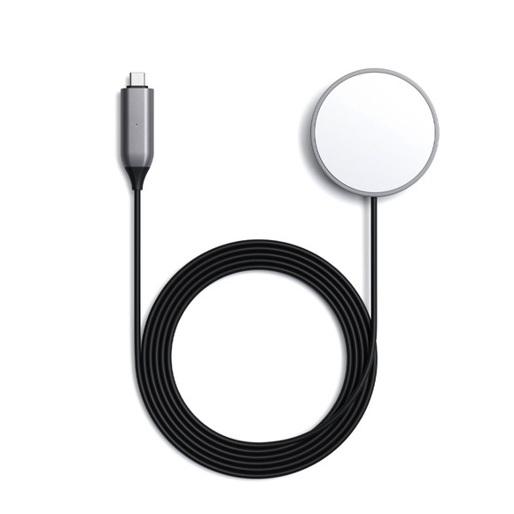Satechi - (1.5m) 15W MagSafe USB C Ladegerät Magnetischer Qi-Wireless Charger (ST-UCQIMCM) - Grau