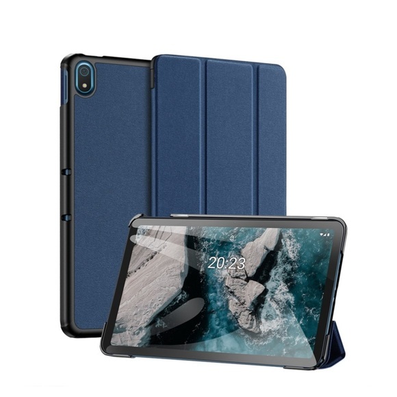 Dux Ducis - Nokia T20 Tasche Smart Cover Hülle Stoff Design - Dunkelblau