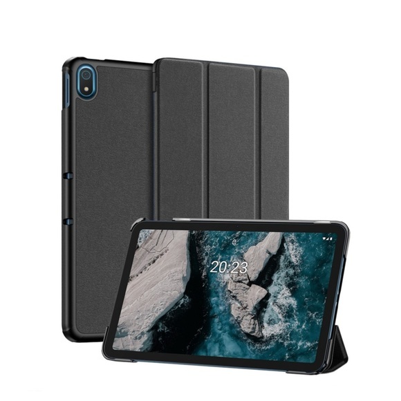 Dux Ducis - Nokia T20 Tasche Smart Cover Hülle Stoff Design - Schwarz