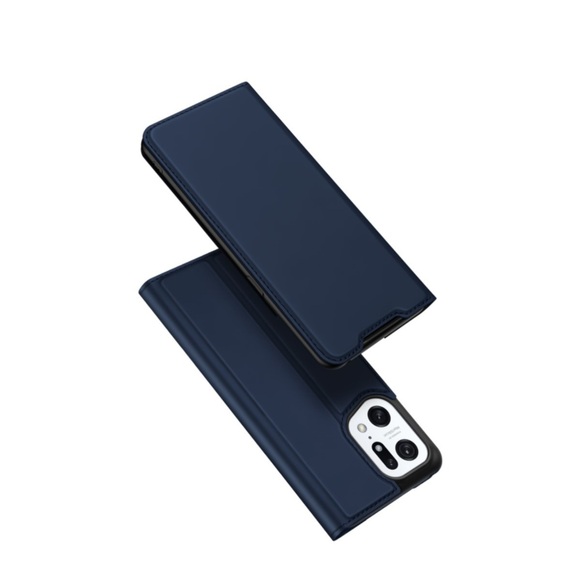 Dux Ducis - Oppo Find X5 Pro Flip Wallet Cover Leder Tasche - Dunkelblau