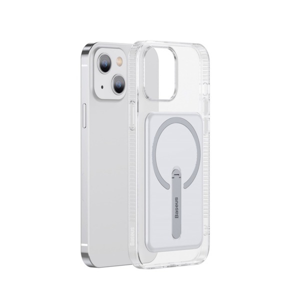 Baseus - iPhone 13 MagSafe Hardcase Hülle + Kickstand Aufsteller - Transparent