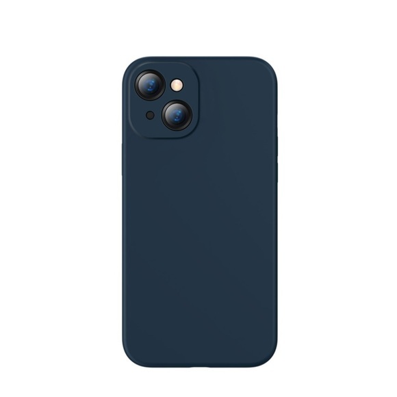 Baseus - iPhone 13 Silikon Case Soft Touch Hülle + Kameraschutz - Dunkelblau