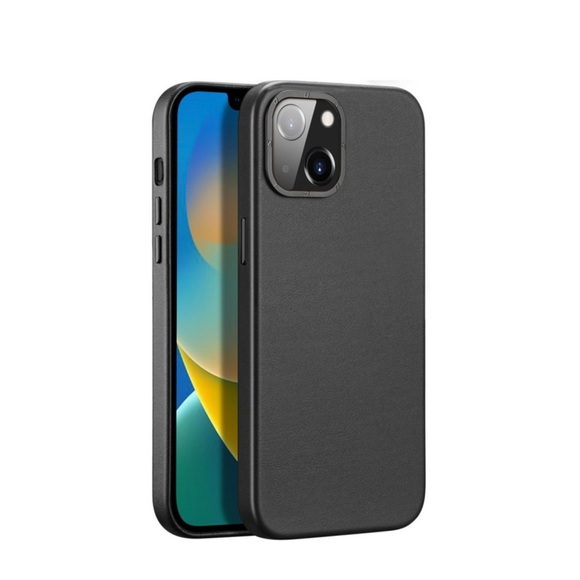 Dux Ducis - iPhone 14 Plus MagSafe Hardcase Leder Hülle Back Case - Schwarz