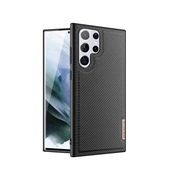 Dux Ducis - Samsung Galaxy S22 Ultra 5G Hybrid Hülle TPU Bumper + Nylon Rückseite - Schwarz