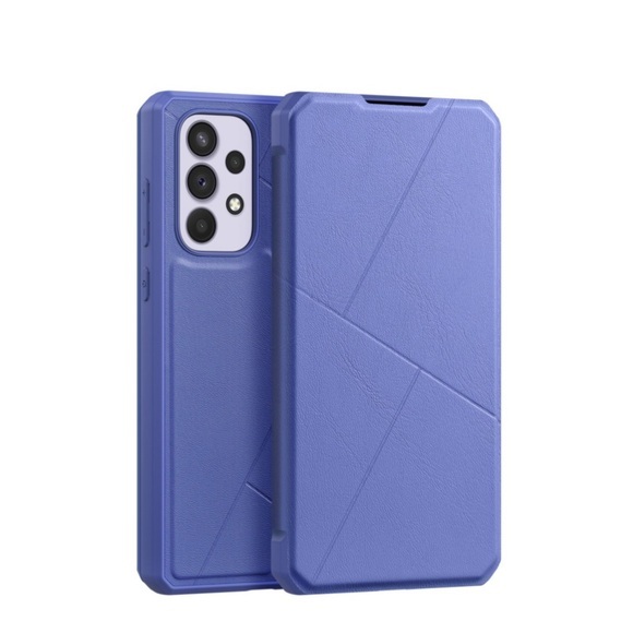 Dux Ducis - Samsung Galaxy A33 5G Magnet Flip Wallet Cover Leder Tasche Geometrisches Design - Blau