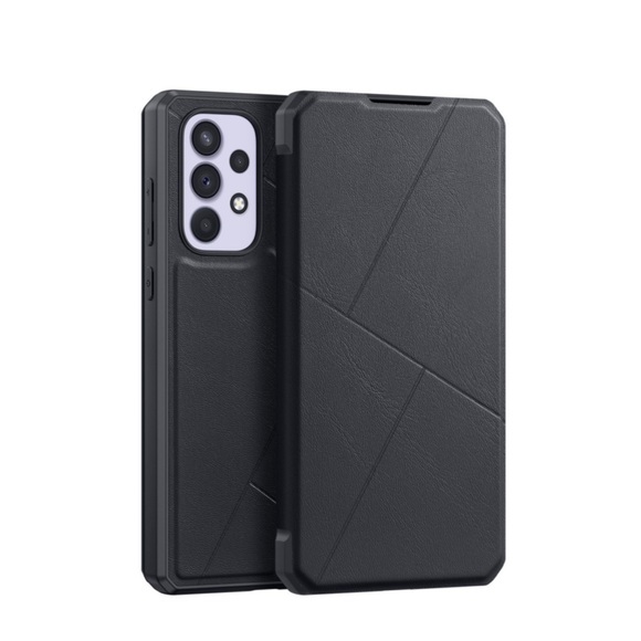 Dux Ducis - Samsung Galaxy A33 5G Magnet Flip Wallet Cover Leder Tasche Geometrisches Design - Schwarz