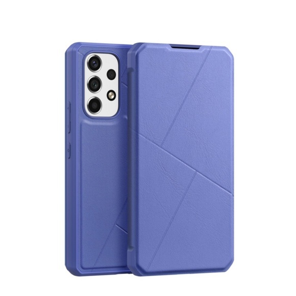 Dux Ducis - Samsung Galaxy A53 5G Magnet Flip Wallet Cover Leder Tasche Geometrisches Design - Blau