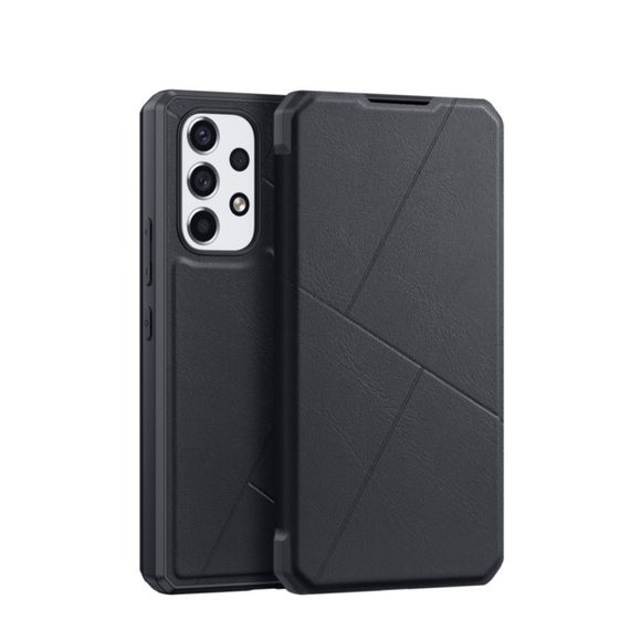 Dux Ducis - Samsung Galaxy A53 5G Magnet Flip Wallet Cover Leder Tasche Geometrisches Design - Schwarz