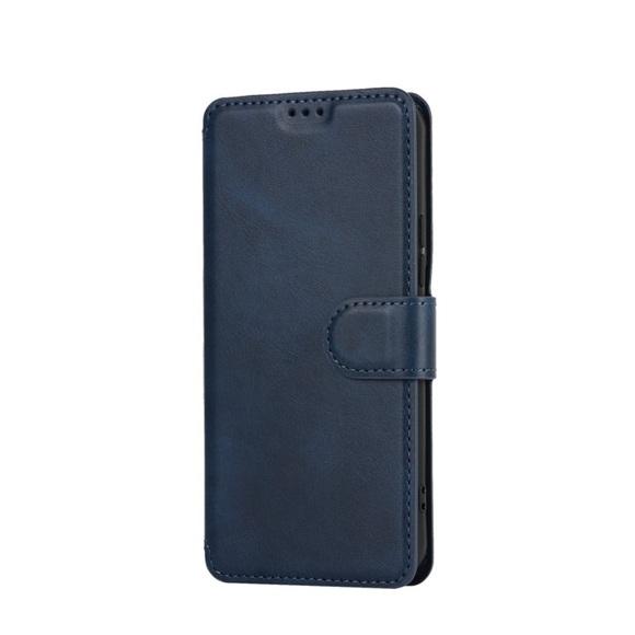 Samsung Galaxy S22+ Plus 5G Leder Tasche mit Kartenfach im Retro Style - Dunkelblau