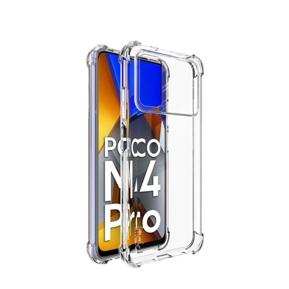 IMAK - Xiaomi Poco M4 Pro Gummi Hülle Air Cushion Fallschutz + Display Folie - Transparent
