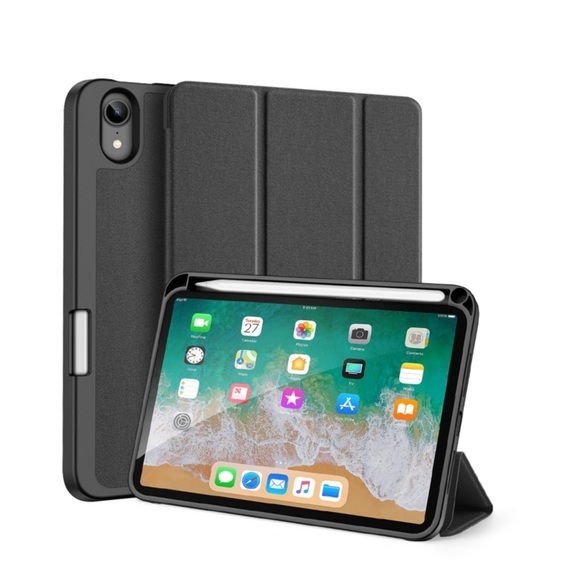 Dux Ducis - iPad Mini 6 (2021) Tasche Smart Cover Hülle Stoff Design mit Apple Pencil Halterung - Schwarz