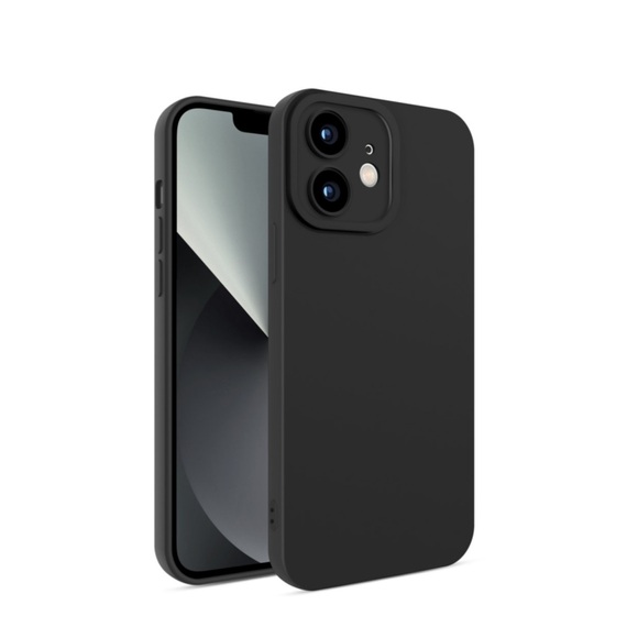 iPhone 12 Gummi Case Hülle Air Cushion Fallschutz + Kameraschutz - Schwarz