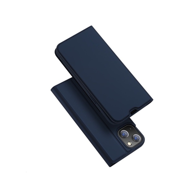 Dux Ducis - iPhone 13 Flip Wallet Cover Leder Tasche - Dunkelblau