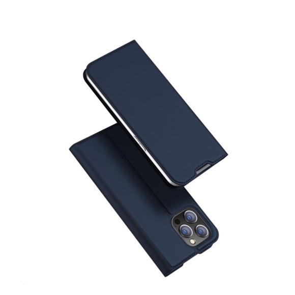 Dux Ducis - iPhone 14 Pro Max Flip Wallet Cover Leder Tasche - Dunkelblau