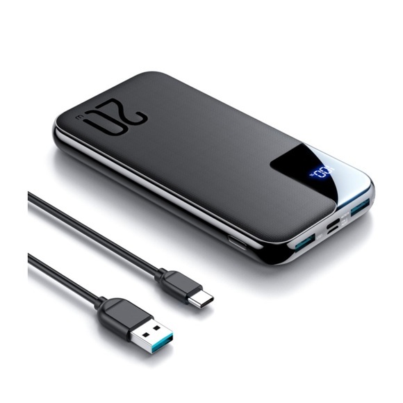 Joyroom - (20W/PD) 20000mAh Fast Charge Ladegerät USB C / Dual USB A Power Bank (PD 3.0 + QC 3.0) mit LED Anzeige - Schwarz
