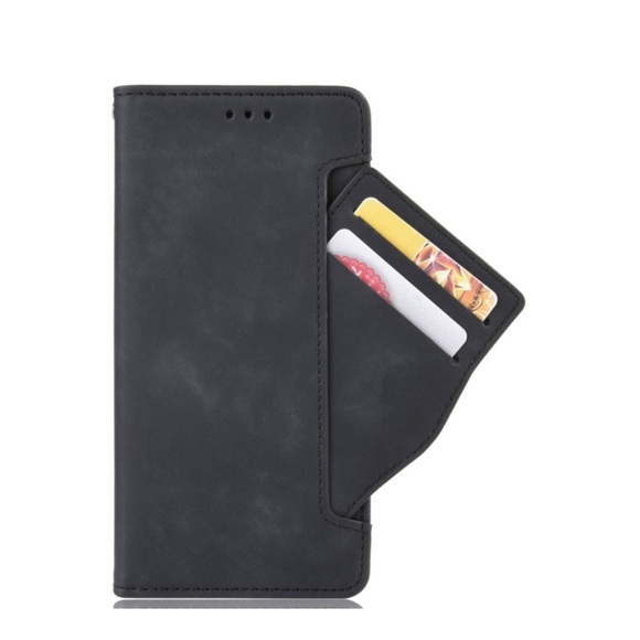 Samsung Galaxy Xcover6 Pro Leder Tasche Flip Cover im Retro Look mit Kartenfächer - Schwarz