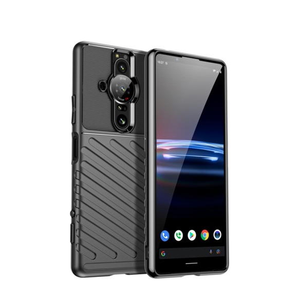 Sony Xperia Pro-I Gummi Case Schutzhülle Grip Design - Schwarz