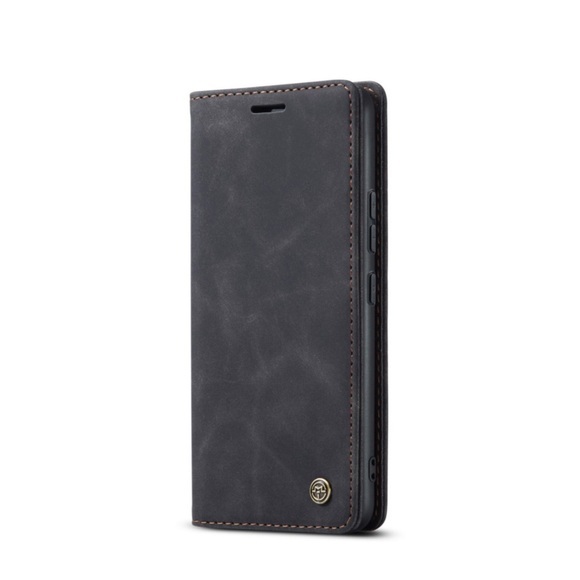 Caseme - Xiaomi 12 Pro Leder Tasche Flip Wallet Etui mit Kartenfächern - Schwarz