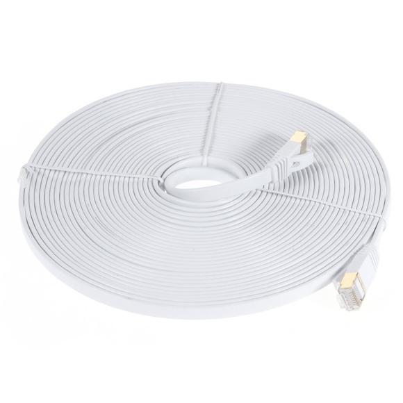 10 Gigabit Ethernet LAN RJ45 Internet Netzwerk Kabel (CAT-7) 10m - Weiss